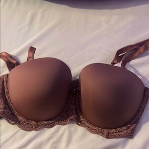 Victoria's Secret Angel Brown Removable Strap Lace Bra